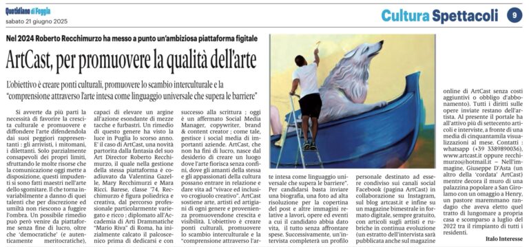 DICONO DI ARTCAST – QUOTIDIANO DI BARI